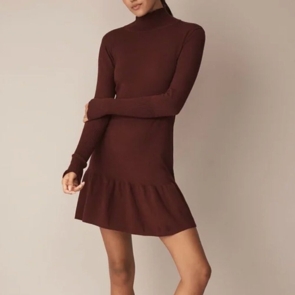 Sundays NYC Andes Dress Carbon Burgundy Medium NWT